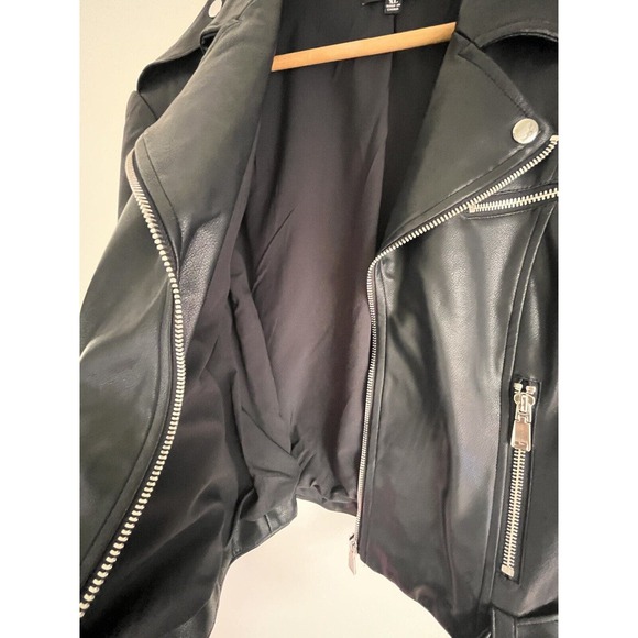 Danielle Bernstein Womens Faux-Leather Moto Motorcycle Jacket, Black, XL - Picture 6 of 13